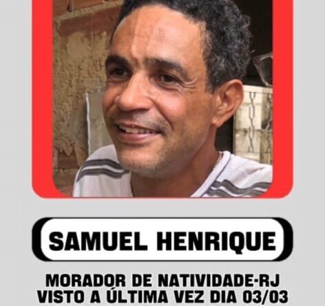 Morador de Natividade, Samuel Henrique está desaparecido desde a madrugada de 3 de março