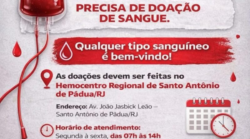 Campanha Mobiliza Doadores de Sangue para Ajudar Luciano Martins da Rocha