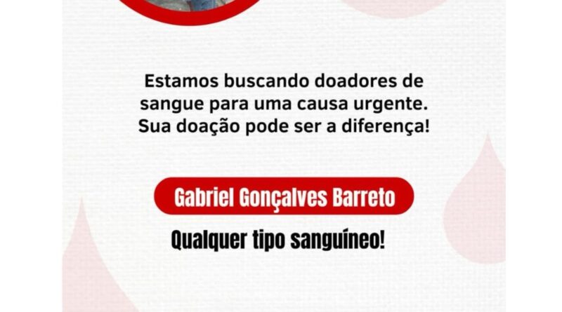 Natividade se mobiliza em campanha urgente por doação de sangue