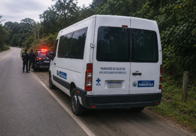 Van da Prefeitura de Porciúncula é alvo de roubo durante transporte de pacientes