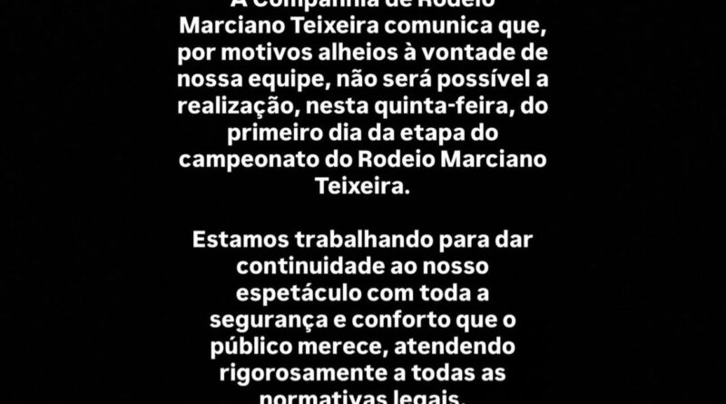 Atenção Natividade, hoje não haverá rodeio!