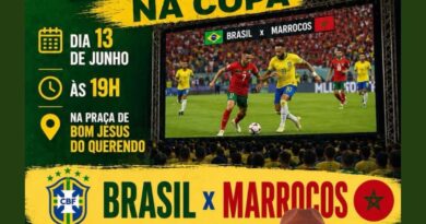 Praça de Bom Jesus do Querendo terá telão e show ao vivo para estreia da Seleção Brasileira