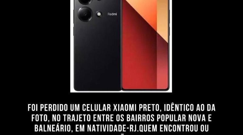 Celular perdido em Natividade