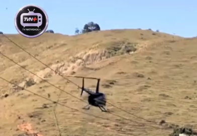 Nesta quarta-feira (29/07), helicóptero é avistado no Parque de Exposições de Natividade e chama a atenção de moradores e visitantes