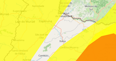 INMET alerta para ventos de até 100 km/h no Norte e Noroeste Fluminense nesta sexta-feira