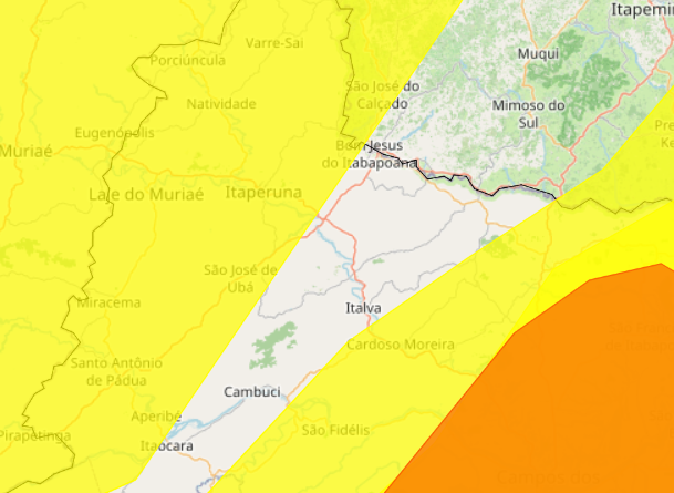 INMET alerta para ventos de até 100 km/h no Norte e Noroeste Fluminense nesta sexta-feira